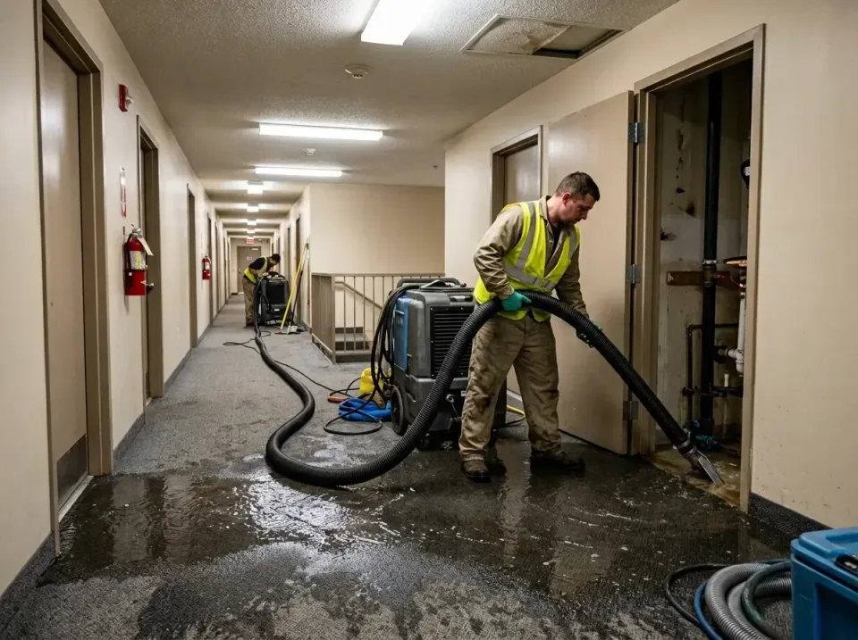 multi-unit-apartment-hallway-f-005 — frequently asked questions, Emergency Burst Pipe Water Extraction & Removal in West Bis…